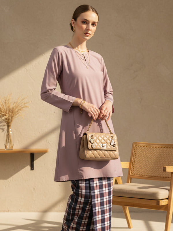 BAJU KURUNG PAHANG PESAK RESHKA (MAUVE)